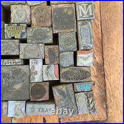 107 Lot Letterpress Printer Printing Block Press Stamp Vintage Wood Metal