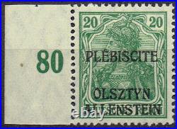 1920 Plebiscite Stamps, Allenstein'' Only Printed, 500'' Perfect, Nh