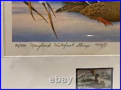 1974 MARYLAND State Duck Stamp Print JOHN TAYLOR First of State