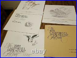 1979 83 California Duck Stamp LE Print autographed print LOT of 5 withstamps