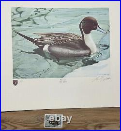 1979 ILLINOIS State Duck Stamp Print JOHN EGGERT with STAMP