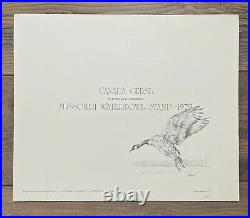 1979 MISSOURI State Duck Stamp Print CHARLES SCHWARTZ with STAMP