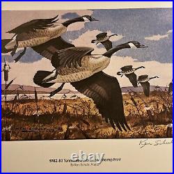 1982/83, Tenn. Waterfowl, Stamp print, Ken Schulz, A/P, Excellent. Mint. Canada Geese