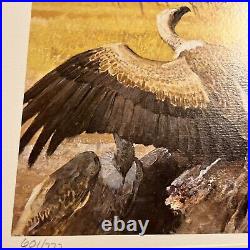 1982, Buzzard Print, Bob Kuhn, African White Vulture, 601/777, Mint Stamp, No Damage