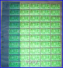 1982 LOVE Blue Ink Printing Error Sheet. 20 Error Stamps/Two Different Variety