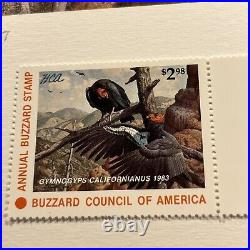 1983, Buzzard Stamp Print, Harry Adamson, Calif Condor, 143/777, Mint Stamp. No Damage