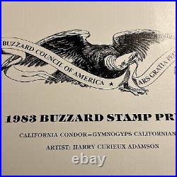 1983, Buzzard Stamp Print, Harry Adamson, Calif Condor, 143/777, Mint Stamp. No Damage