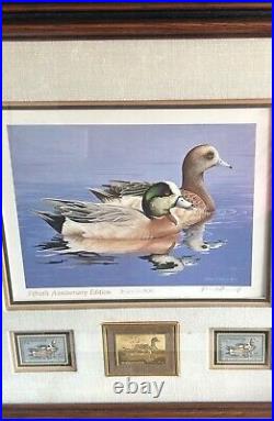 1984 Federal Duck Stamp Print With Gold Medallion 50th Anniversary William Morris
