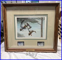1985 Kentucky Duck Stamp Print with Stamps. Ray Harm