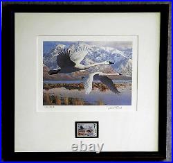 1986 UTAH 1ST OF STATE WATERFOWL PRINT SIGNED/NUMBERED With MINT STAMP (ESP 010)