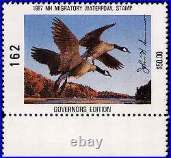 1987 New Hampshire #5g Governor's Stamp John Sununu Printed Signature