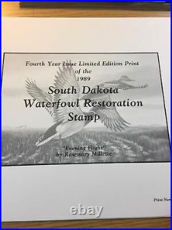 1989, S. Dakota, Rosemary Millette, Waterfowl Restoration & Mint Stamp, 241/950, Mint