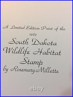 1989, S. Dakota, Rosemary Millette, Wildlife Habitat Stamp, & Mint Stamp, 24/500 Mint