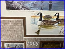 1992 Bob Sopchick Signed Pennsylvania Duck Print with Stamps Medallion Ser. Framed