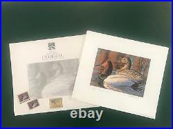 1993 Federal Duck Stamp Print DIAMOND EDITION with Mint & Signed Stamps & Folio