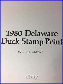 1 Of State Duck, 1980, Delaware, Ned Mayne, In Folder, No Stamp. Excellent, Mint