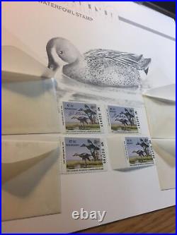 1. Of State Duck, 1989, Louisiana, David Noll, In Folder, 4 Stamps. Excellent, Mint