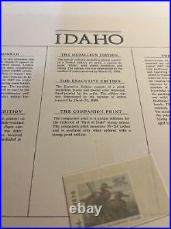 1 St State Duck Print Idaho, 250/13,200, Robert Leslie, Mint Stamp. Mint Condition