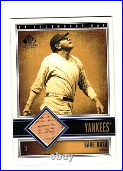 2002 UPPER DECK SP LEGENDARY CUTS BABE RUTH GAME USED BAT B-BRu YANKEES