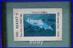 2005 Texas Saltwater Conservation Stamp Print Framed Mint New Tarpon Fish
