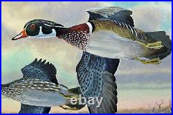 2013 Texas Waterfowl Duck Conservation Stamp Print Framed New Mint Wood Ducks