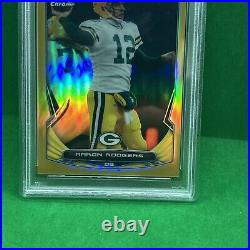 2014 Bowman Chrome #21 Aaron Rodgers Gold Refractor SSP Serial#9/50 PSA 9 Mint