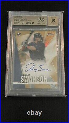 2017 Topps Finest Dansby Swanson Rookie Auto Gold /50 RC BRAVES Gem Mint 9.5+