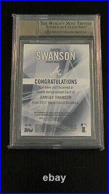 2017 Topps Finest Dansby Swanson Rookie Auto Gold /50 RC BRAVES Gem Mint 9.5+