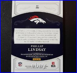 2018 National Treasures Phillip Lindsay Rookie Patch Auto Autographed Jersey RPA