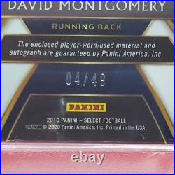2019 Select David Montgomery Prime Selections RPA RC Patch Auto #/49 PSA 9