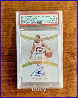 2020 Flawless Collegiate Stephen Curry AUTO /10 Legacy Gold PSA 9 Mint POP 1