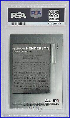 2020 Gunnar Henderson Bowman Platinum Top Prospects Purple /250 TOP70 PSA 9 MINT