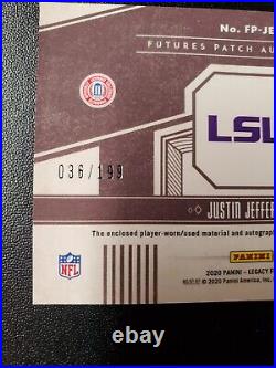 2020 JUSTIN JEFFERSON Rookie Patch Autograph RPA Panini Legacy Futures #036/199