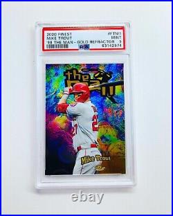 2020 Topps Finest The Man Gold Refractor Mike Trout PSA 9 MINT /50 SSP Pair