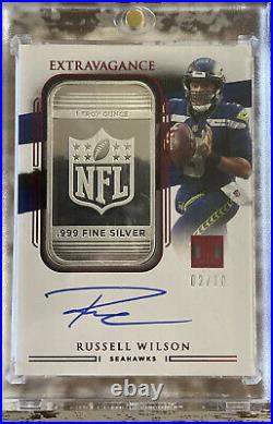 2021 Impeccable Russell Wilson silver Shield on Card Auto #/10 Seahawks, Broncos