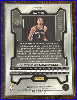 2023-24 Panini Prizm Victor Wembanyama RC #136 Pandora Prizm /150 MINT Spurs