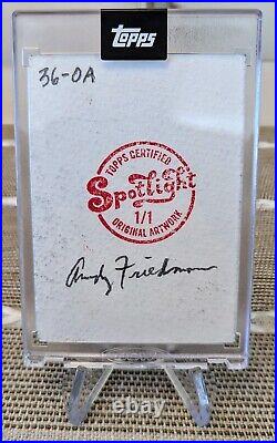 2024 TOPPS SPOTLIGHT ANDY FRIEDMAN MANNY MACHADO #1/1 Original Artwork Encased