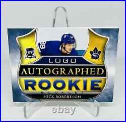 21-22 UD The Cup Nick Robertson Rookie Adidas Logo Auto Booklet 1/3 Leafs