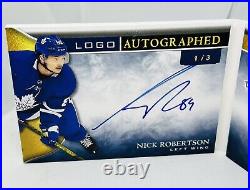 21-22 UD The Cup Nick Robertson Rookie Adidas Logo Auto Booklet 1/3 Leafs