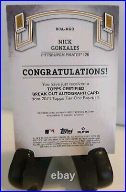 24 Tier One Break Out Autographs Silver Foil Holo /10 Nick Gonzales Pirates SSP