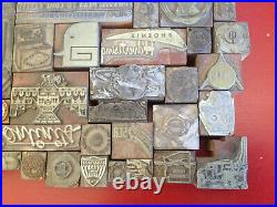 70 Lot Letterpress Printer Block Printing Press Stamp Vintage Wood Metal