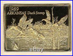 ARKANSAS #9 1989 DUCK STAMP PRINT MALLARDS SPECIAL SERIES Phillip Crowe 2 stamps