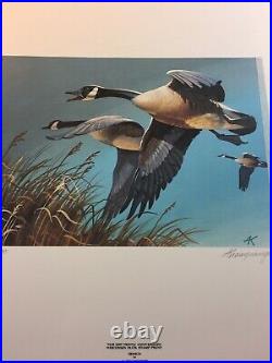 Al Kraayvanger, 1987, Wisconsin Waterfowl 483/1500, Canada Geese, No Stamp Mint