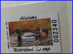 Alabama Waterfowl Stamp 340/1000, 1980-81, Wayne Spradley, In Folder, Mint Stamp