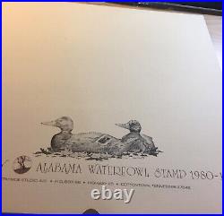 Alabama Waterfowl Stamp 342/1000, 1980-81, Wayne Spradley, In Folder, Mint Stamp