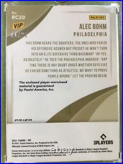 Alec Bohm JERSEY ROOKIE CARD # /25 REFRACTOR 2022 National ALEC BOHM 2021 VIP RC