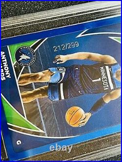 Anthony Edwards RC 2020-21 Panini Sticker Cards Blue Foil /299 HGA 9.5 Gem Mint