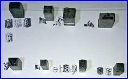 Antique Vintage Lot 43 Metal Printing Blocks Stamps Very Rare-cars lincoln wash
