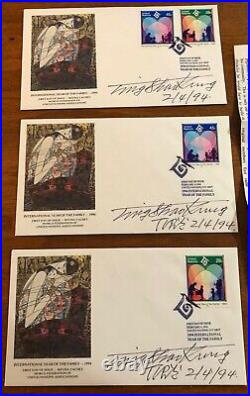Autographed Signed Ting Shao Kuang Motherhood Envelope with Stamps lot of 3