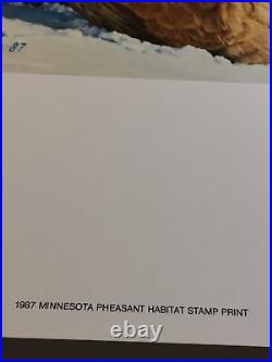 Brian Jarvi, 1987, Minnesota Pheasant Print, S/N Edition, 704/3500, No Stamp, Mint